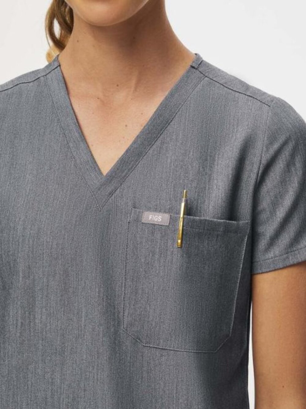 Figs Catarina scrub Top - Graphite (grey) - Size Small